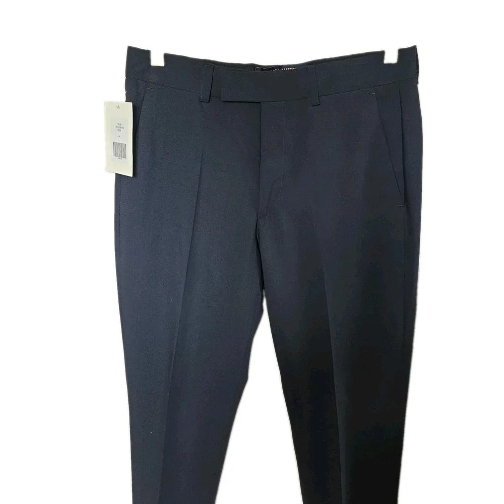 Louis Vuitton Rare Uniform Mens Navy Slim Unhemmed Trousers Size EU 44/US 28 NWT